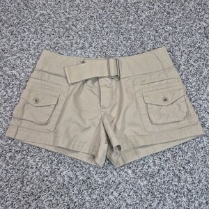 Ralph Lauren Cargo Shorts Women's Size 6 Beige Belted Safari Core 100% Cotton
